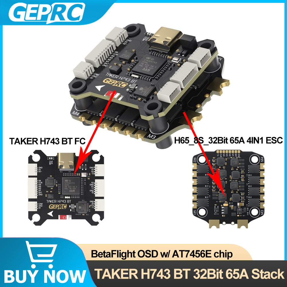 GEPRC TAKER H743 BT 32Bit 65A  – обзор и цена Drone Racing Esc